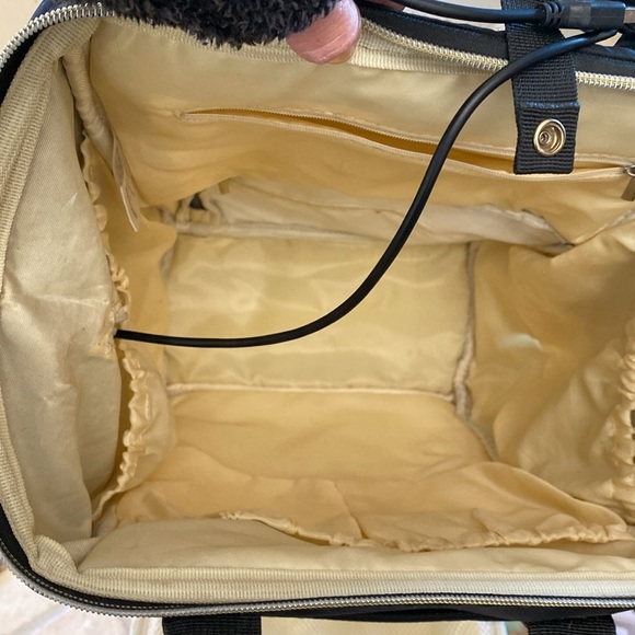 Cysili Diaper Bag Back Pack Black Canvas Nylon USB Port zipper pockets kids - Picture 10 of 13